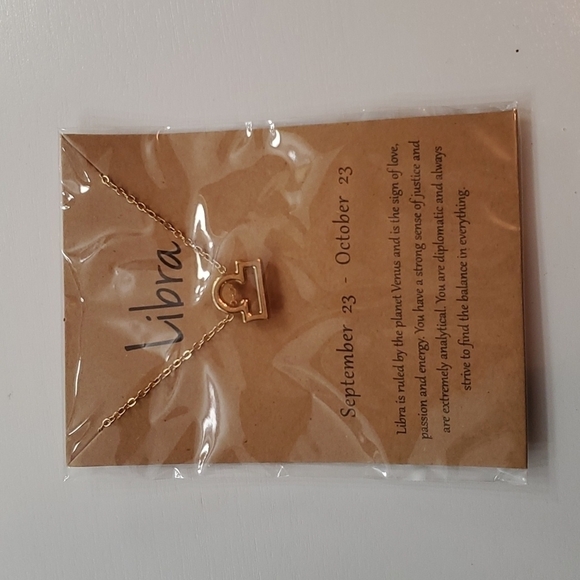 ♎️ NWT LIBRA Zodiac Necklace ♎️ - Picture 2 of 4